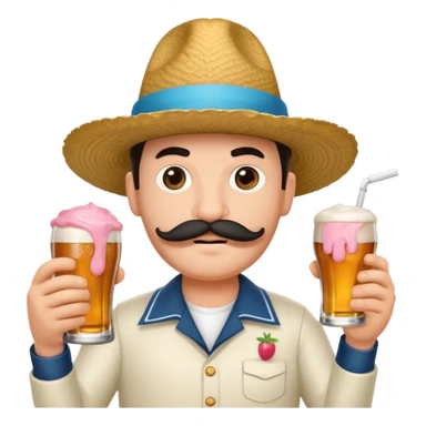 Genérame un camarón con tu tarro en mano de cerveza moderna, asomándose or un costado con cara de curiosidad  sticker