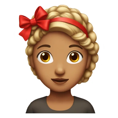 A girl with a red bow on her head sticker