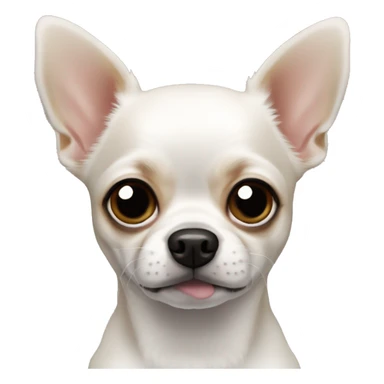 Perro Chihuahua blanco con manchas negras, gordito y  alegre sticker