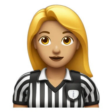 female basketball referee with whistle in hand  sticker