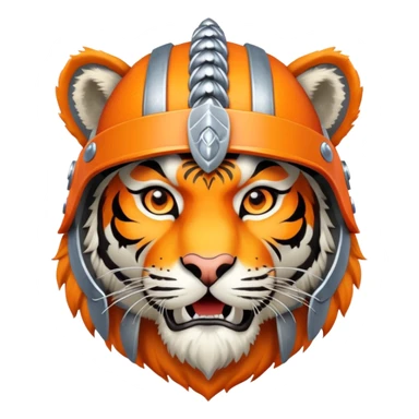 Russian bogatyr tiger with helmet and chainmail sticker
