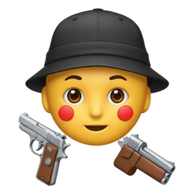 As un emoji que se vea la cabeza nada más con una gorra de lado y que no tenga aspecto infantil con una pistola  sticker