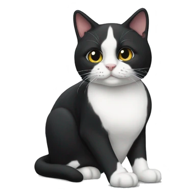 Tuxedo cat with white starting at nose laying down sticker