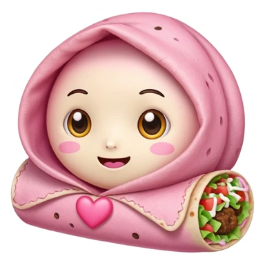 pink hearts burrito valentine hearteyes face cute kawaii niche  sticker