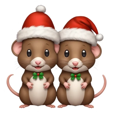 Rats with Christmas hats sticker