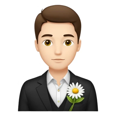 Stylish guy with single daisy in pocket sticker