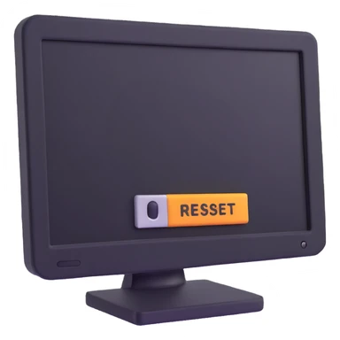 Computer screen with password field and reset button sticker