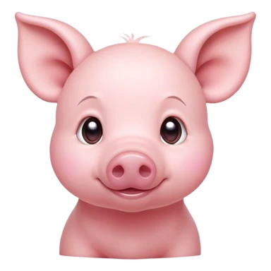 Cinematic Cute Piglet Portrait Emoji, Head tilted playfully and inquisitively, featuring a delicate rosy-pink hide with an adorably tiny snout and subtle sheen, round, sparkling beady eyes filled with boundless curiosity, Simplified yet irresistibly adorable features, highly detailed, glowing with a warm, friendly glow, high shine, affectionate and spirited, stylized with a touch of whimsical charm, bright and endearing, soft glowing outline, capturing the essence of a mischievous yet loving piglet, so playful it feels like it could nibble out of the screen and into your arms! sticker