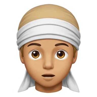 a tan boy mewing with a durag sticker