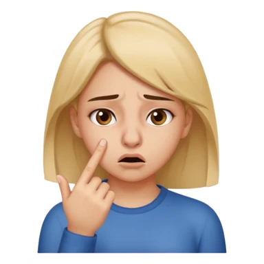 Create an emoticon. It needs to be a girl's face. She is blocking her nose to avoid the bad smell. sticker