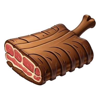 a single smoked beef rib thinner with the bone and seasoning  sticker