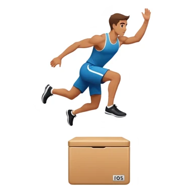 man jump onto plyo-box side-view sticker