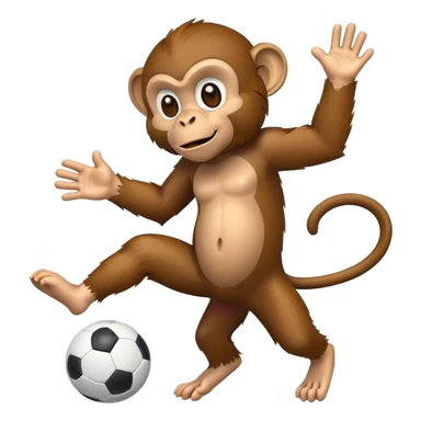 Monkey playing football sticker