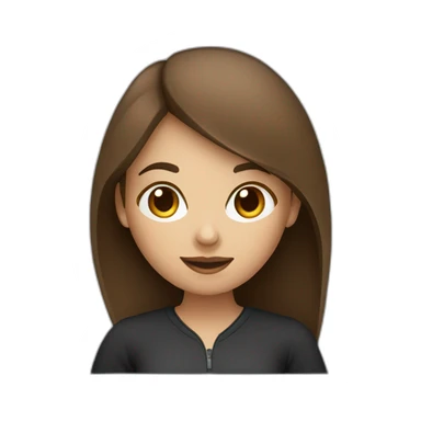 programmer girl with brown hair working with MacBook sticker