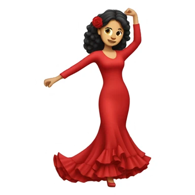 Spanish woman with flamenco red dress dancing sticker