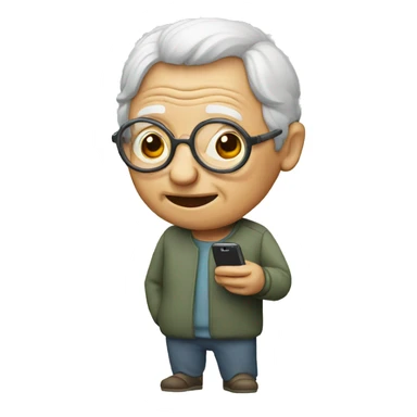 old person with a cellphone sticker