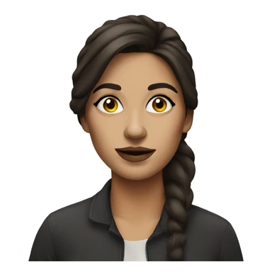 brunette woman artist with paint on her face sticker