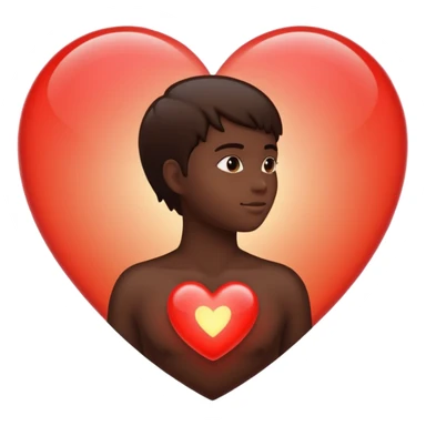 human silhouette with a glowing heart inside sticker