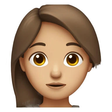 Sad brown haired girl sticker