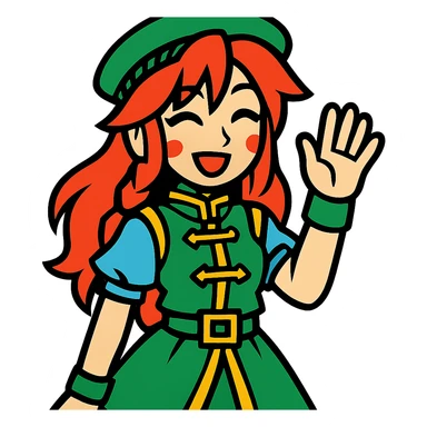 Hong Meiling smiling in vibrant toon style sticker
