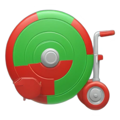 Drapeau avec roue de roulotte rouge sur fond bleu et vert sticker