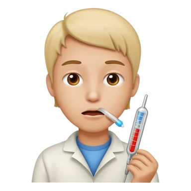 face with thermometer sticker