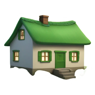 Cottage on a rolling green hill sticker