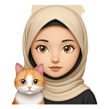 Cute calico cat with a muslim girl sticker