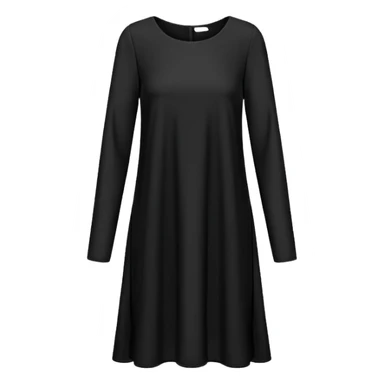 plain isolated black long sleeve shift dress sticker