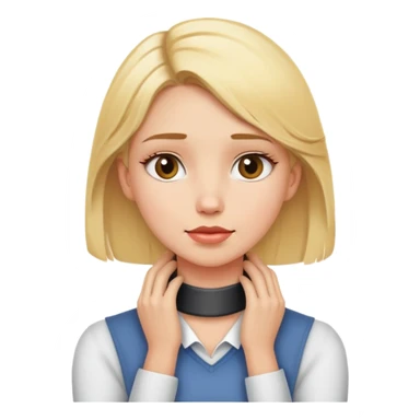 a blonde girl with hands on neck sticker
