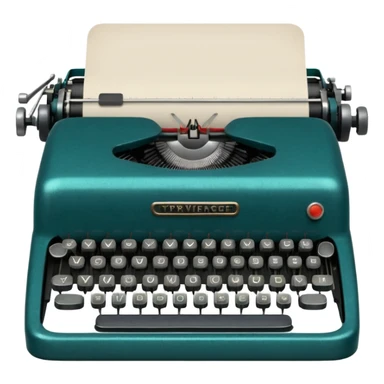 vintage typewriter in color #05566b sticker