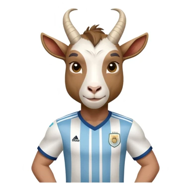 Soccer player goat in Argentina national team uniform portrait sticker