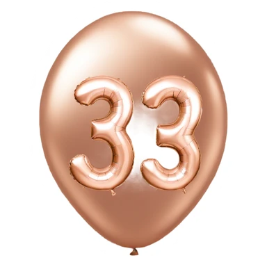 Rose gold number 30 balloon sticker