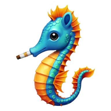 Cute Seahorse smoking a joint sticker