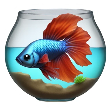 Over halfmoon Beta fish in bowl  sticker