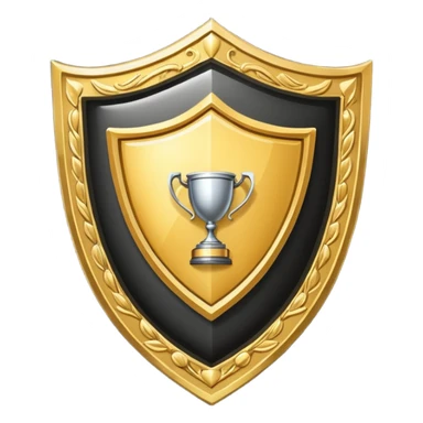 Gold shield with trophy sticker