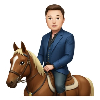 Elon musk riding a horsw sticker
