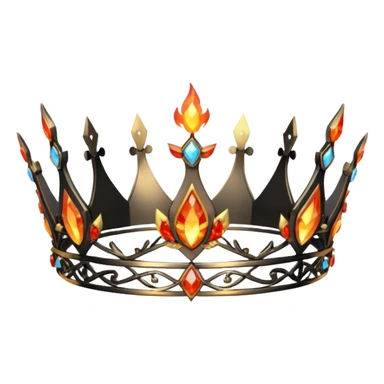fantasy magic tiara of fire and ash low poly sticker