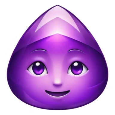 Cinematic Realistic Amethyst Emoji, Rich and soothing, with smooth, polished purple facets catching the light and casting soft, calming reflections. The deep violet hue seems to glow with an ethereal light, radiating peaceful energy and elegance. Soft glowing outline, capturing the essence of tranquility and mystery in a stunning amethyst. sticker