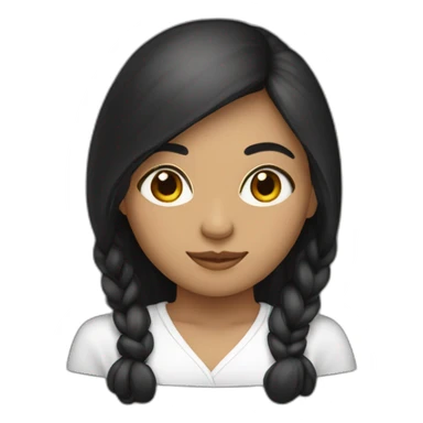 Mujer blanca,pelo negro y largo,ojos negros,cara hermosa sticker