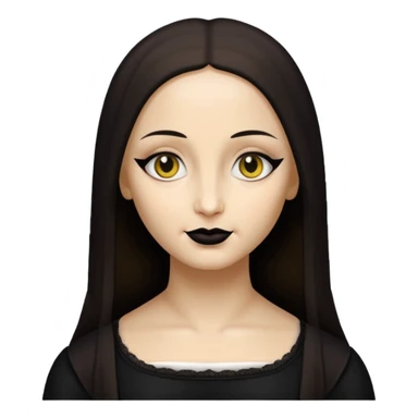 Mona Lisa as a goth in emoji style, dark clothing, gothic makeup, simple face, minimal details sticker