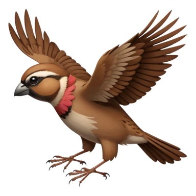 a sparrow starting to take off sticker