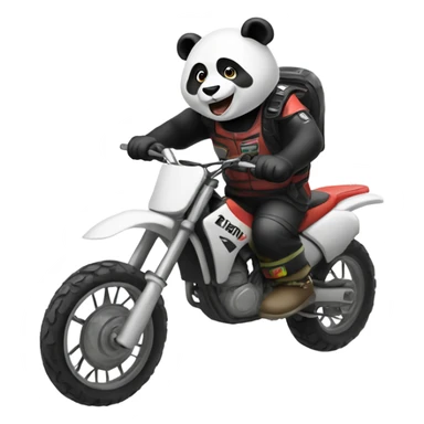 panda riding a dirt bike  sticker
