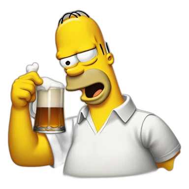 homer simpson qui boit une biere sticker