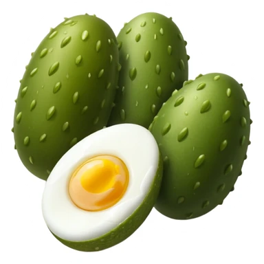 A pickle laying between two hard boiled eggs sticker