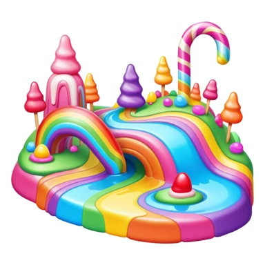 surreal melting neon rainbow candy land landscape sticker