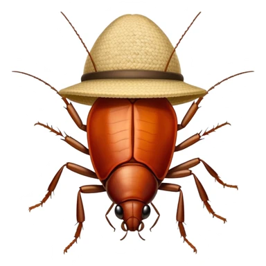 Cockroach with rice farming hat sticker