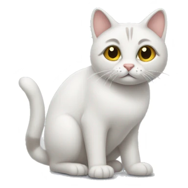 Un gato con cara de ternura y manitas como de confusión  sticker