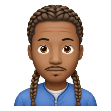 Hazme un emoji de un hombre negro con trenzas y una pequeña perilla sin bigote sticker