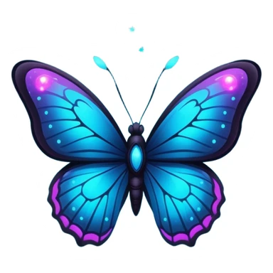 Bioluminescent nebulae dark and neon-glowing nightly dusky starry sparkly butterfly sticker